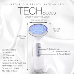Project E PE012, la lumière bleue anti acné